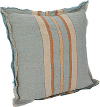 WOVEN LINEN STRIPED PILLOW WITH FRINGE