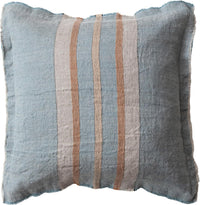 WOVEN LINEN STRIPED PILLOW WITH FRINGE