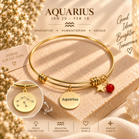 20 KARAT GOLD PLATED ADJUSTABLE ZODIAC BRACELET