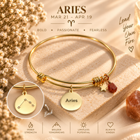 20 KARAT GOLD PLATED ADJUSTABLE ZODIAC BRACELET