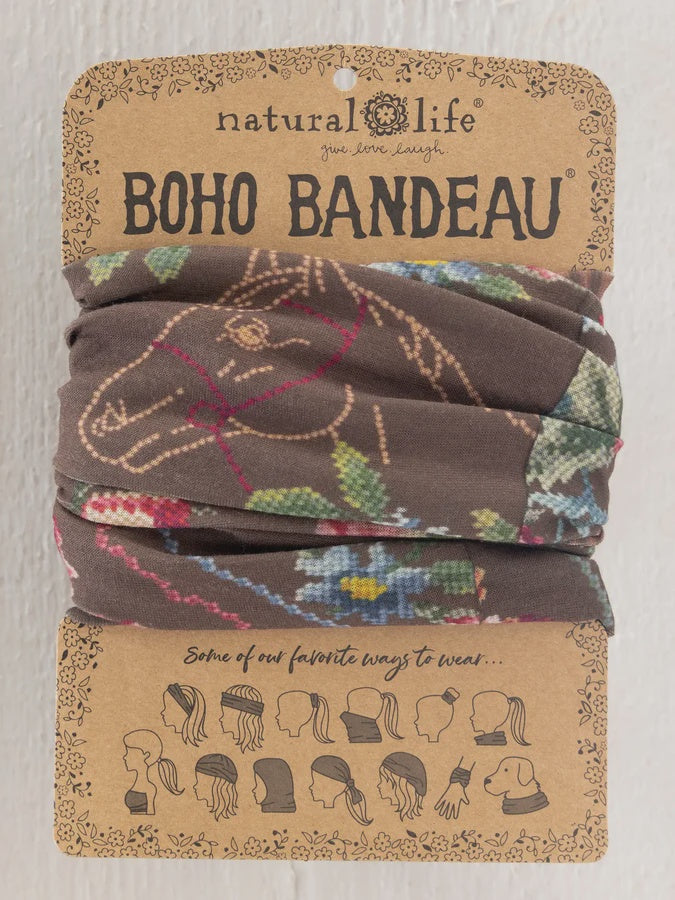 FULL BOHO BANDEAU HEADBAND -CRAFTED BOUQUETS CHOCOLATE