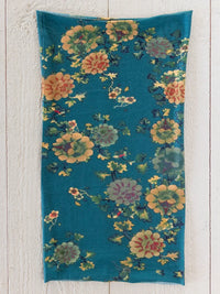 FULL BOHO BANDEAU HEADBAND - TEAL ORANGE CLUSTERS
