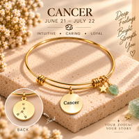 20 KARAT GOLD PLATED ADJUSTABLE ZODIAC BRACELET