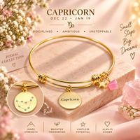 20 KARAT GOLD PLATED ADJUSTABLE ZODIAC BRACELET