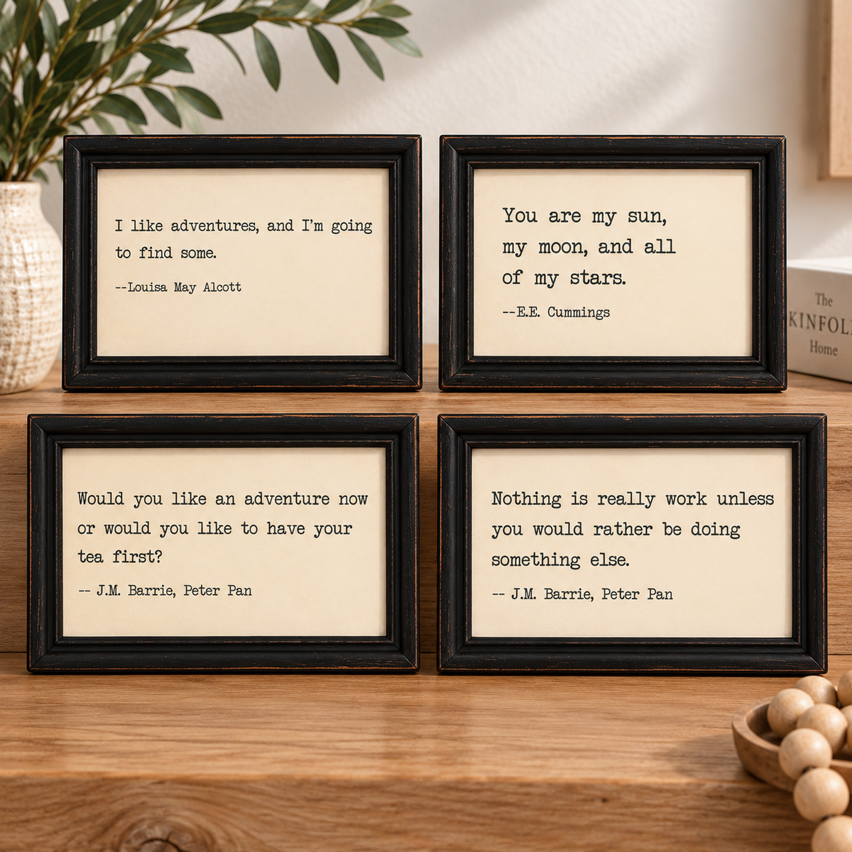 WOOD FRAMED WALL QUOTES DECOR
