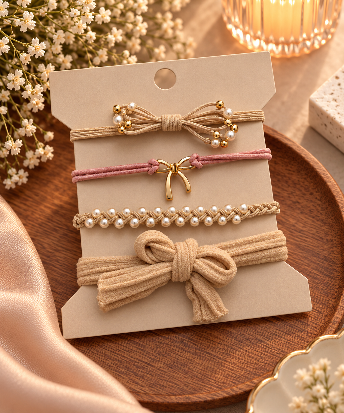 HAIR TIE AND BRACELET SET