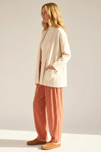 RELAXED OPEN FRONT KNIT CARDIGAN SWEATER