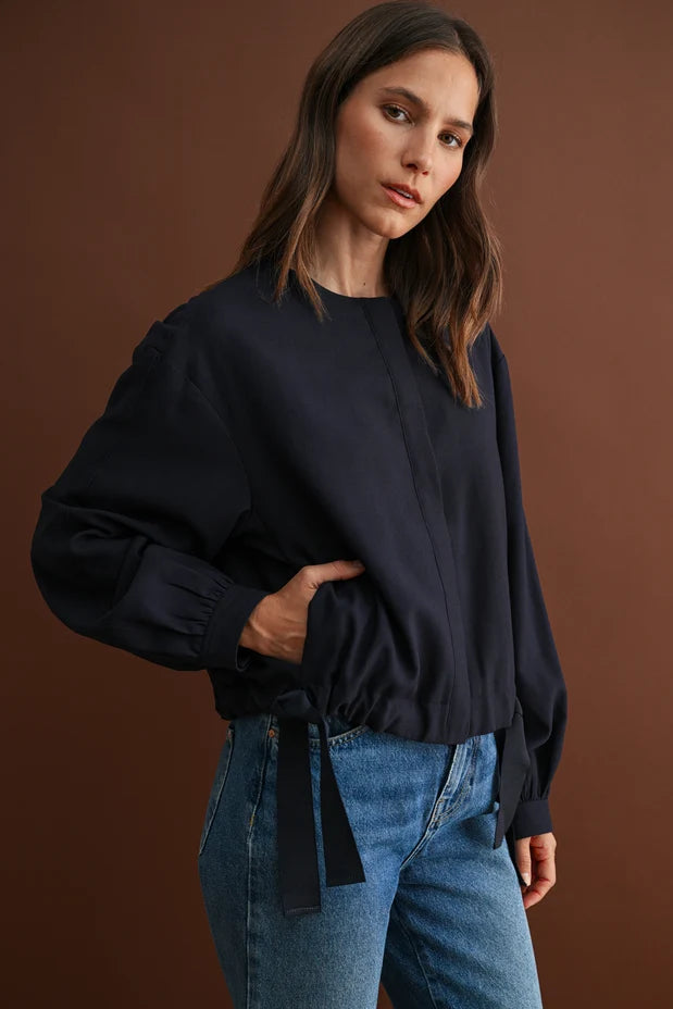 HIDDEN PLACKET SIDE-TIE JACKET