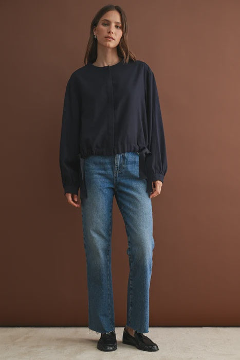 HIDDEN PLACKET SIDE-TIE JACKET
