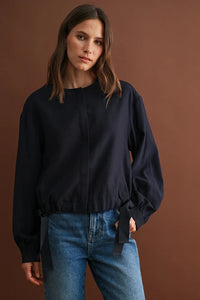 HIDDEN PLACKET SIDE-TIE JACKET