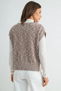V-NECK KNITTED TOP WITH SHORT SLEEVES