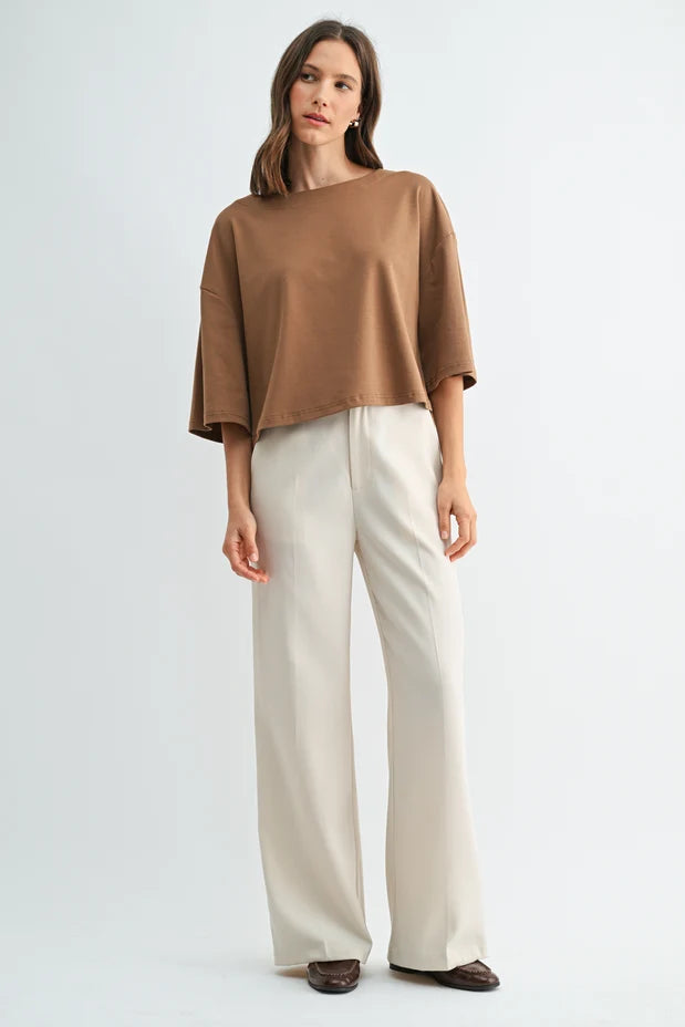 DROP SHOULDER CROP TOP