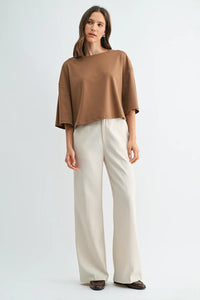 DROP SHOULDER CROP TOP