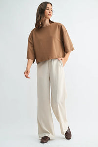 DROP SHOULDER CROP TOP