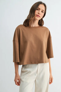 DROP SHOULDER CROP TOP