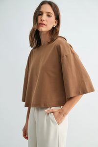 DROP SHOULDER CROP TOP