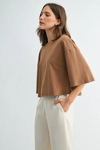 DROP SHOULDER CROP TOP