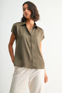 TEXTURED SATIN DOLMAN SHIRT