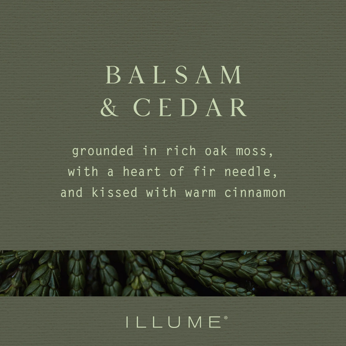 ILLUME BALSAM & CEDAR BALTIC GLASS CANDLE 13oz