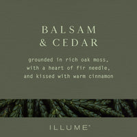 ILLUME BALSAM & CEDAR BALTIC GLASS CANDLE 13oz