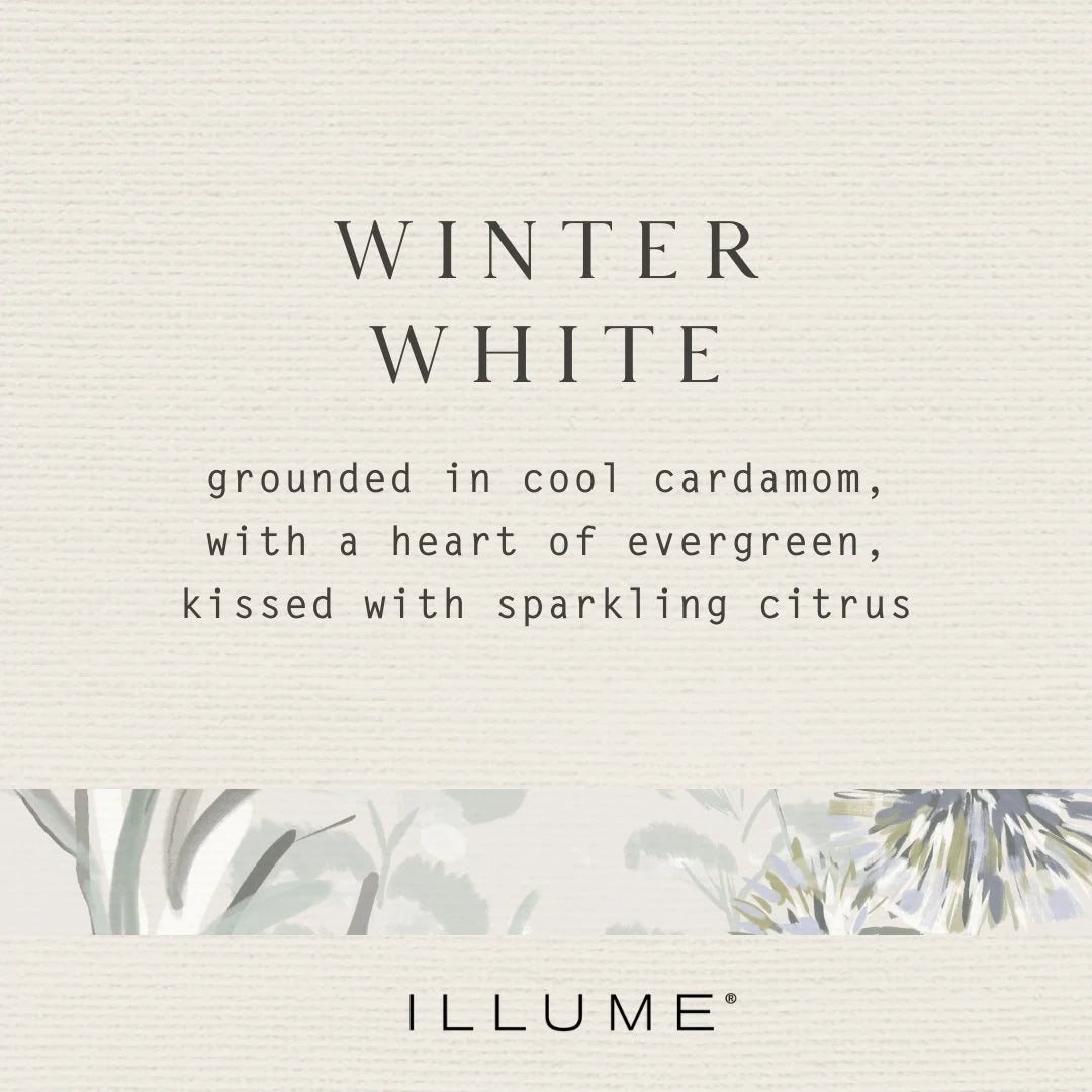 ILLUME WINTER WHITE BALTIC GLASS CANDLE 13oz