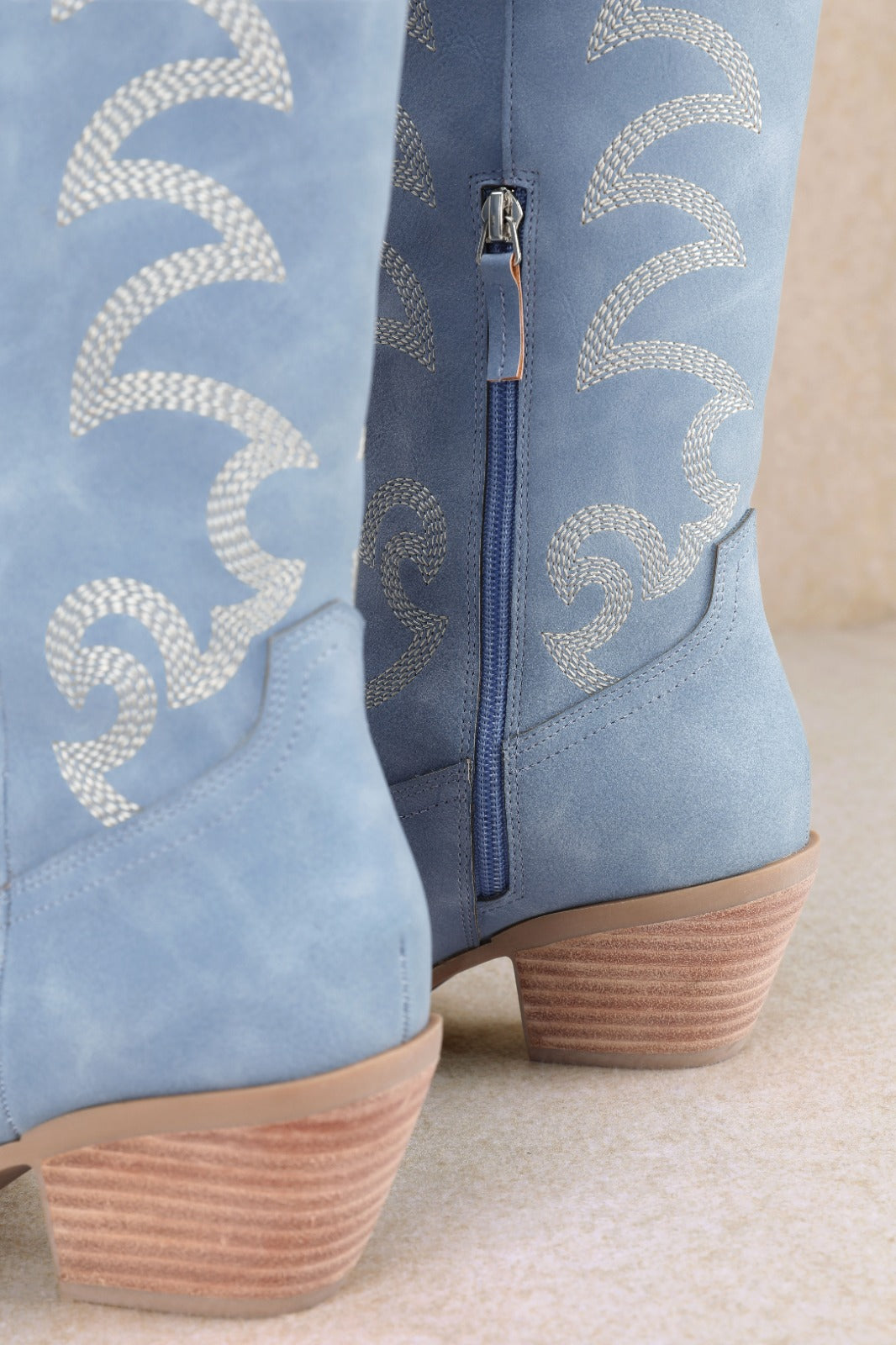FAYE EMBROIDERED FAUX SUEDE WESTERN COWGIRL BOOTS