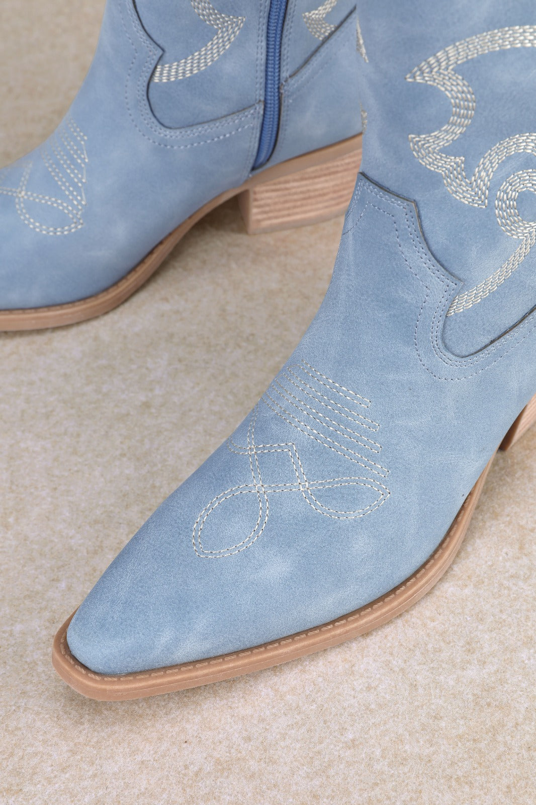 FAYE EMBROIDERED FAUX SUEDE WESTERN COWGIRL BOOTS