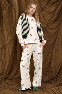CAMPING MOTIF WIDE LEG LOUNGE PANTS