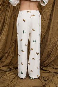 CAMPING MOTIF WIDE LEG LOUNGE PANTS