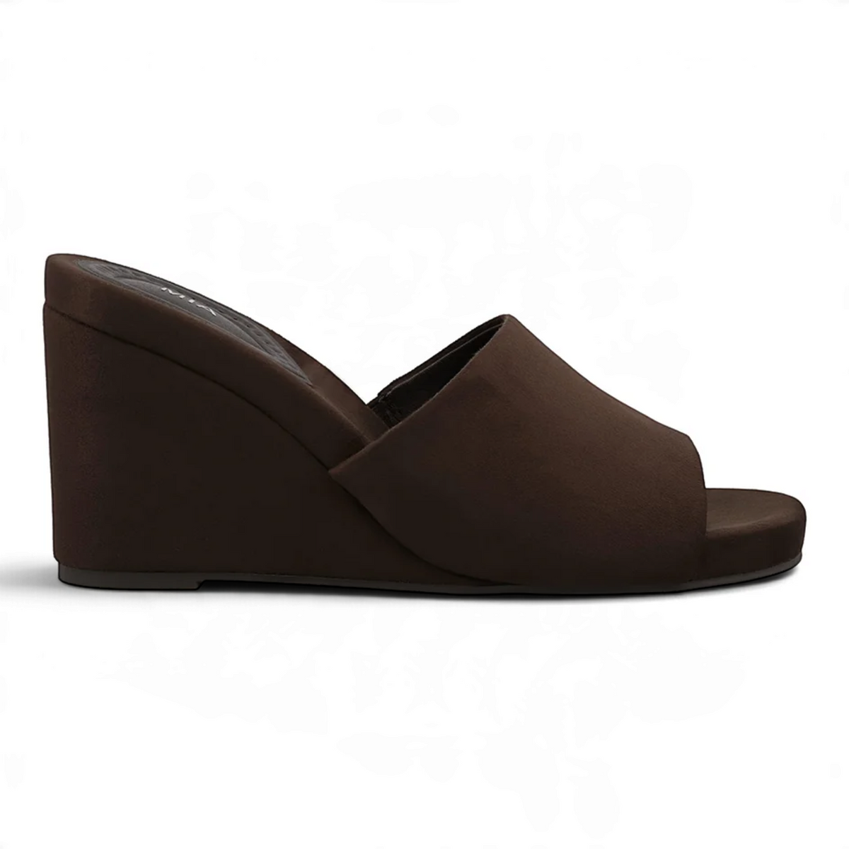 AMARA VEGAN SUEDE OPEN TOE PLATFORM WEDGE SLIDE SANDALS