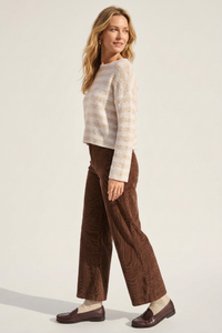 STRIPED LONG SLEEVE KNIT SWEATER