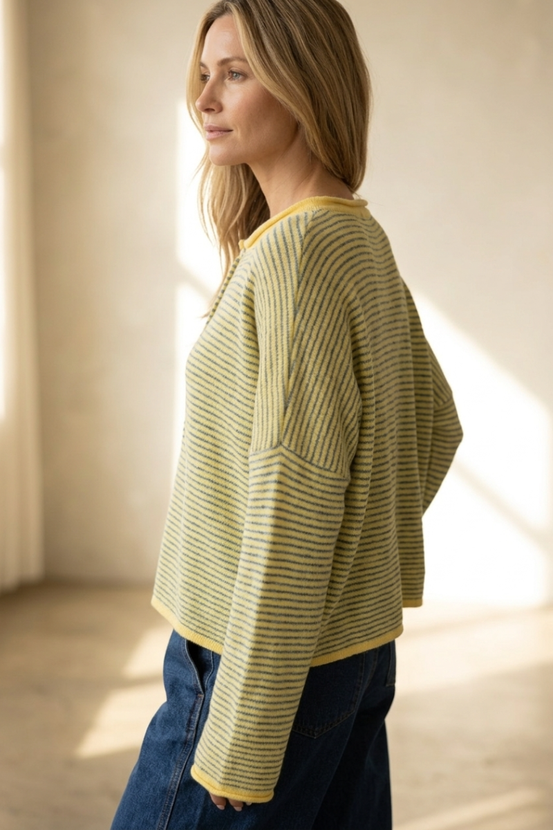 PIN STRIPED PIPER CARDIGAN