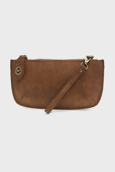 FAUX SUEDE MINI CROSSBODY WRISTLET CLUTCH