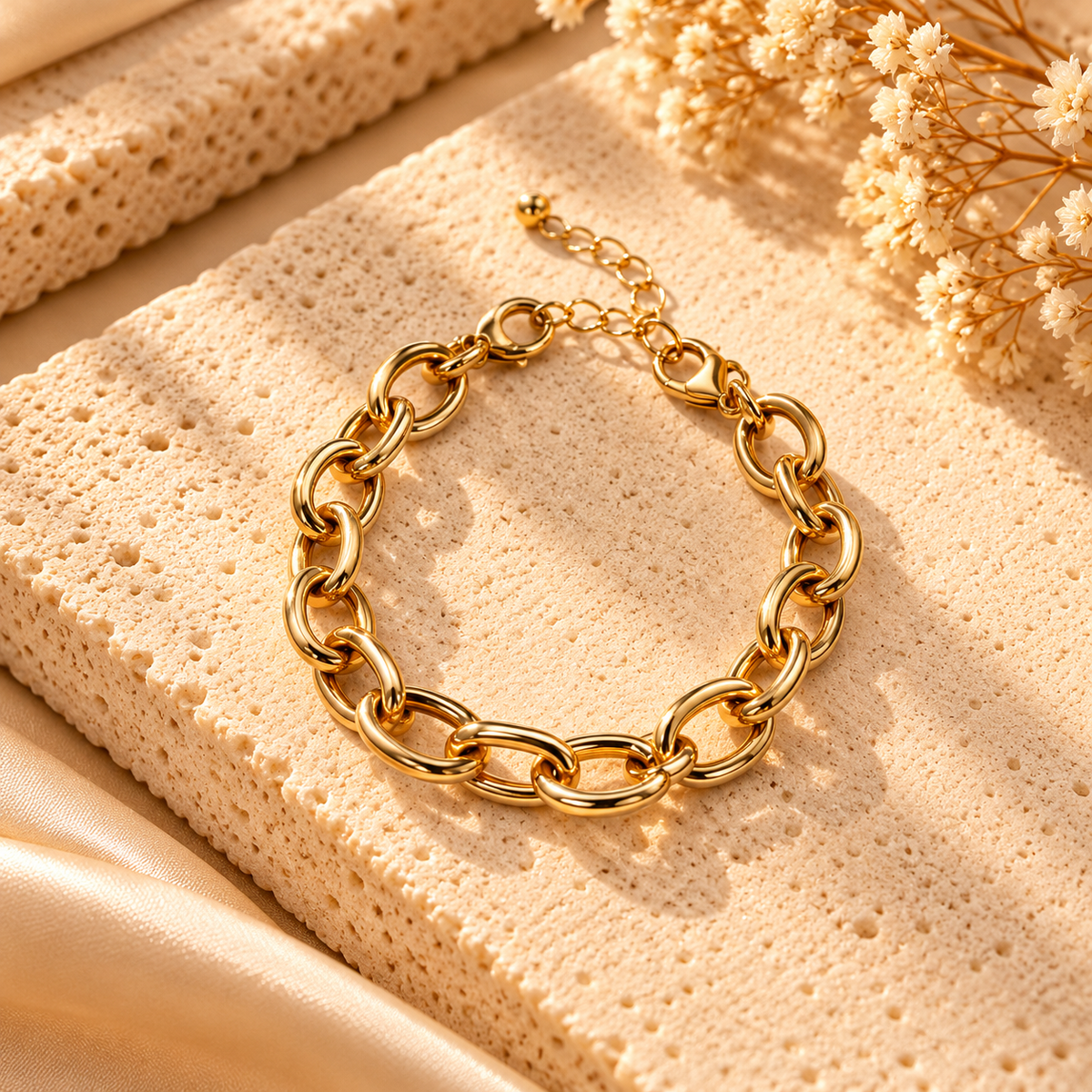 CHUNKY OVAL LINK CHAIN BRACELET