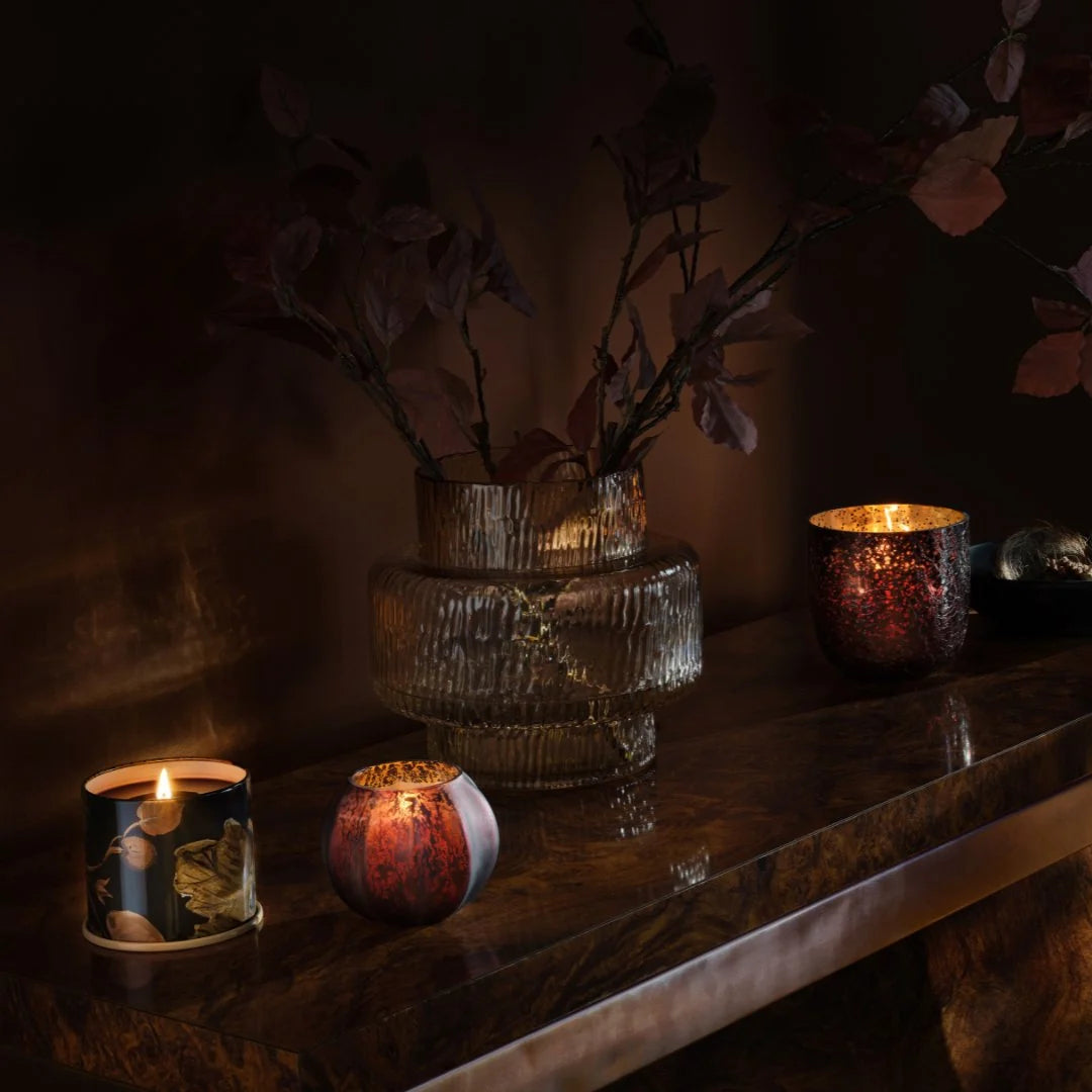 ILLUME MIDNIGHT PUMPKIN SMALL BOXED CRACKLE GLASS CANDLE