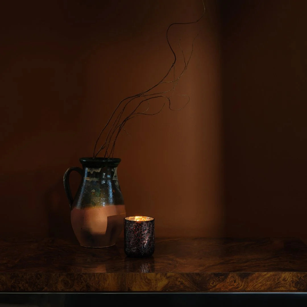 ILLUME MIDNIGHT PUMPKIN SMALL BOXED CRACKLE GLASS CANDLE