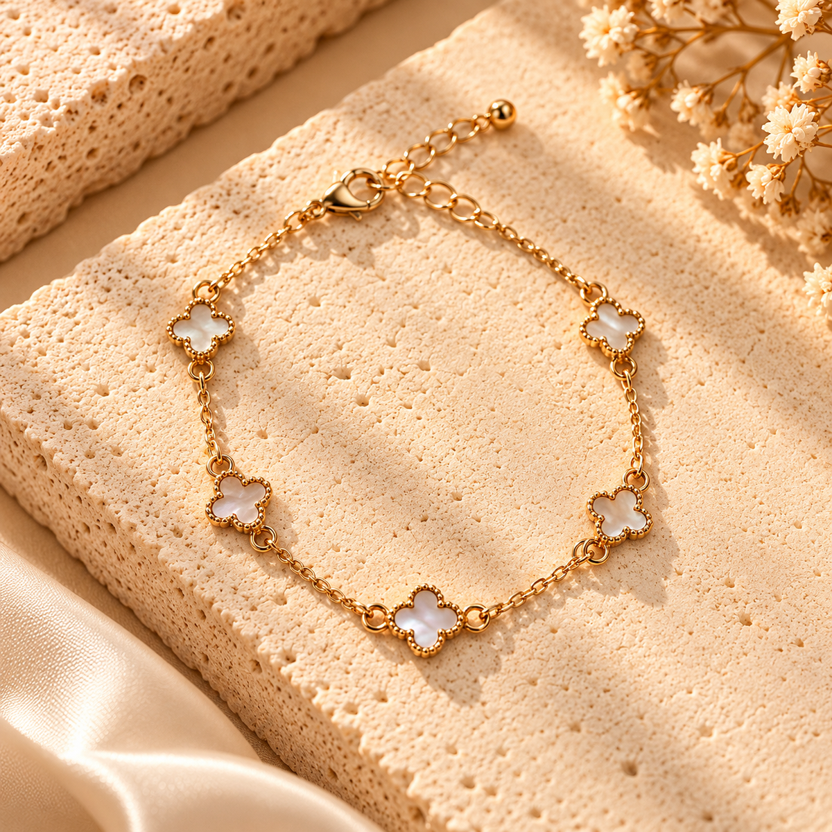 FIVE CLOVER CHARM CHAIN BRACELET