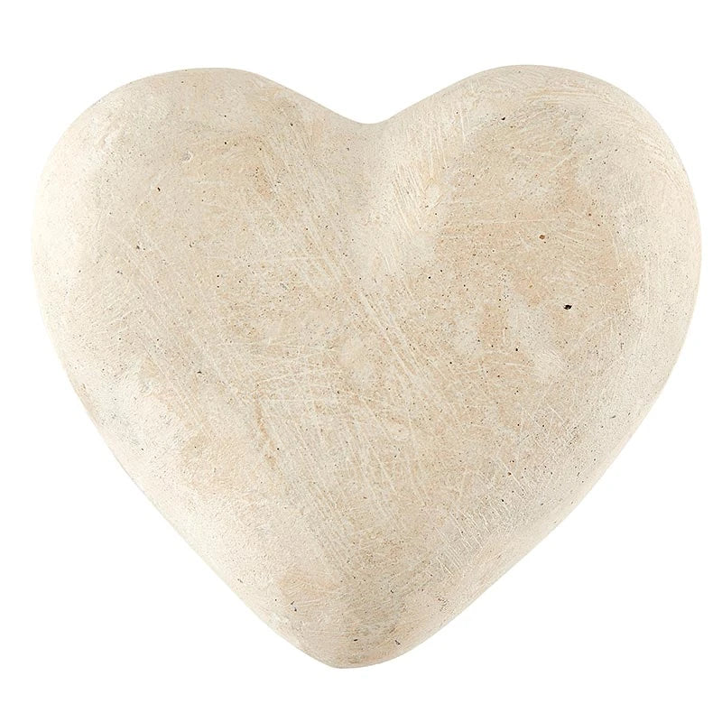LARGE PAPER MACHE HEART NATURAL