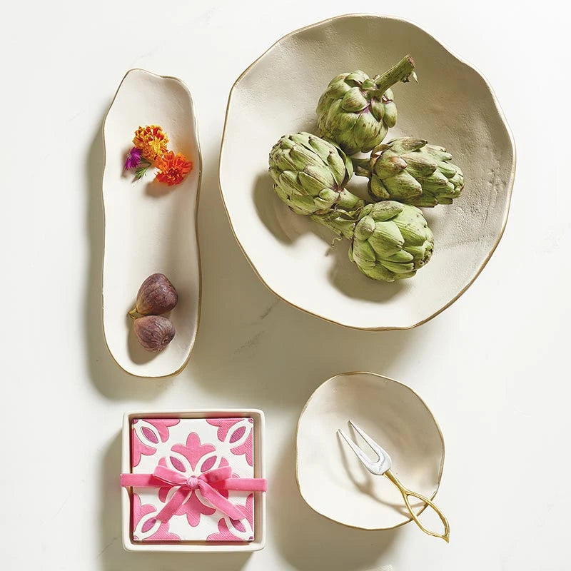GOLD RIM ALUMINUM BOWL