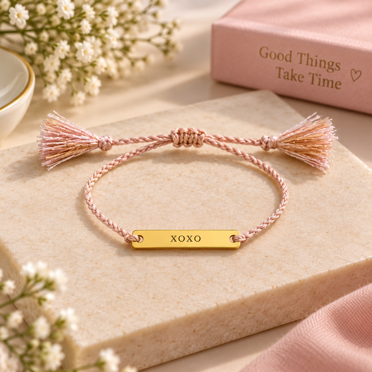JOY IN A JAR INSPIRATIONAL THREAD BRACELET ADJUSTABLE