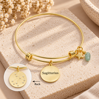 20 KARAT GOLD PLATED ADJUSTABLE ZODIAC BRACELET