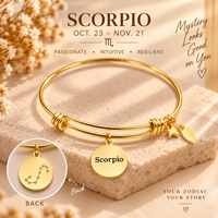 20 KARAT GOLD PLATED ADJUSTABLE ZODIAC BRACELET