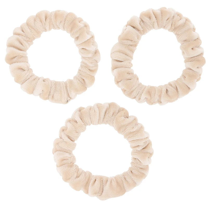 SMALL VELVET SCRUNCHIES - BLONDE - SET OF 3