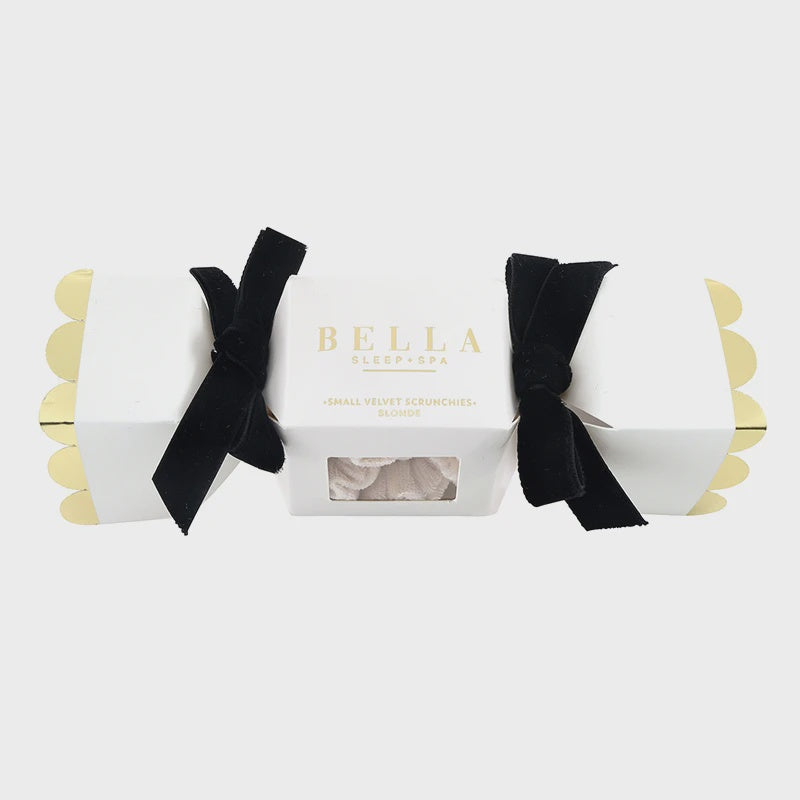 SMALL VELVET SCRUNCHIES - BLONDE - SET OF 3