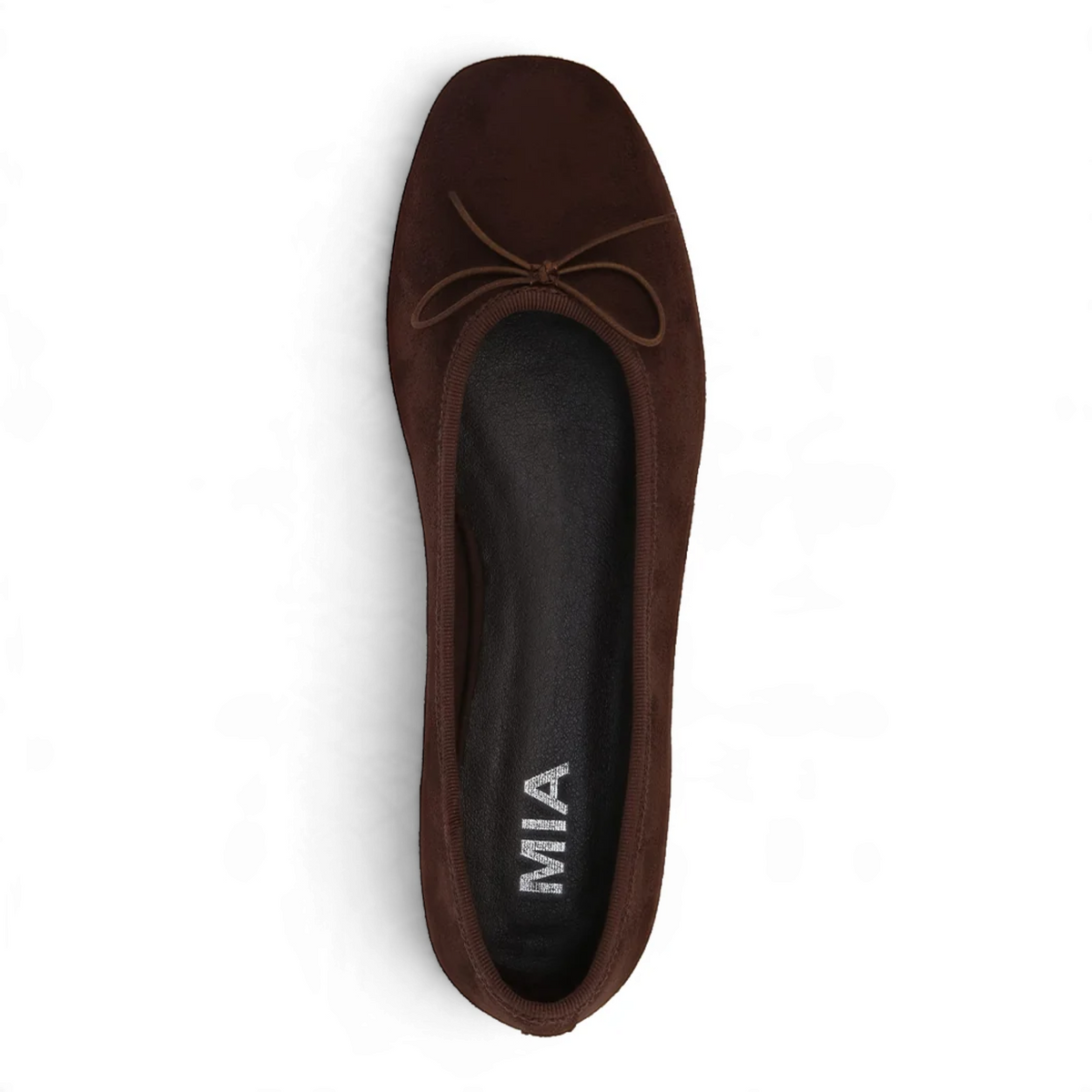 TINNA VEGAN SUEDE BOW SQUARE TOE BALLET FLATS