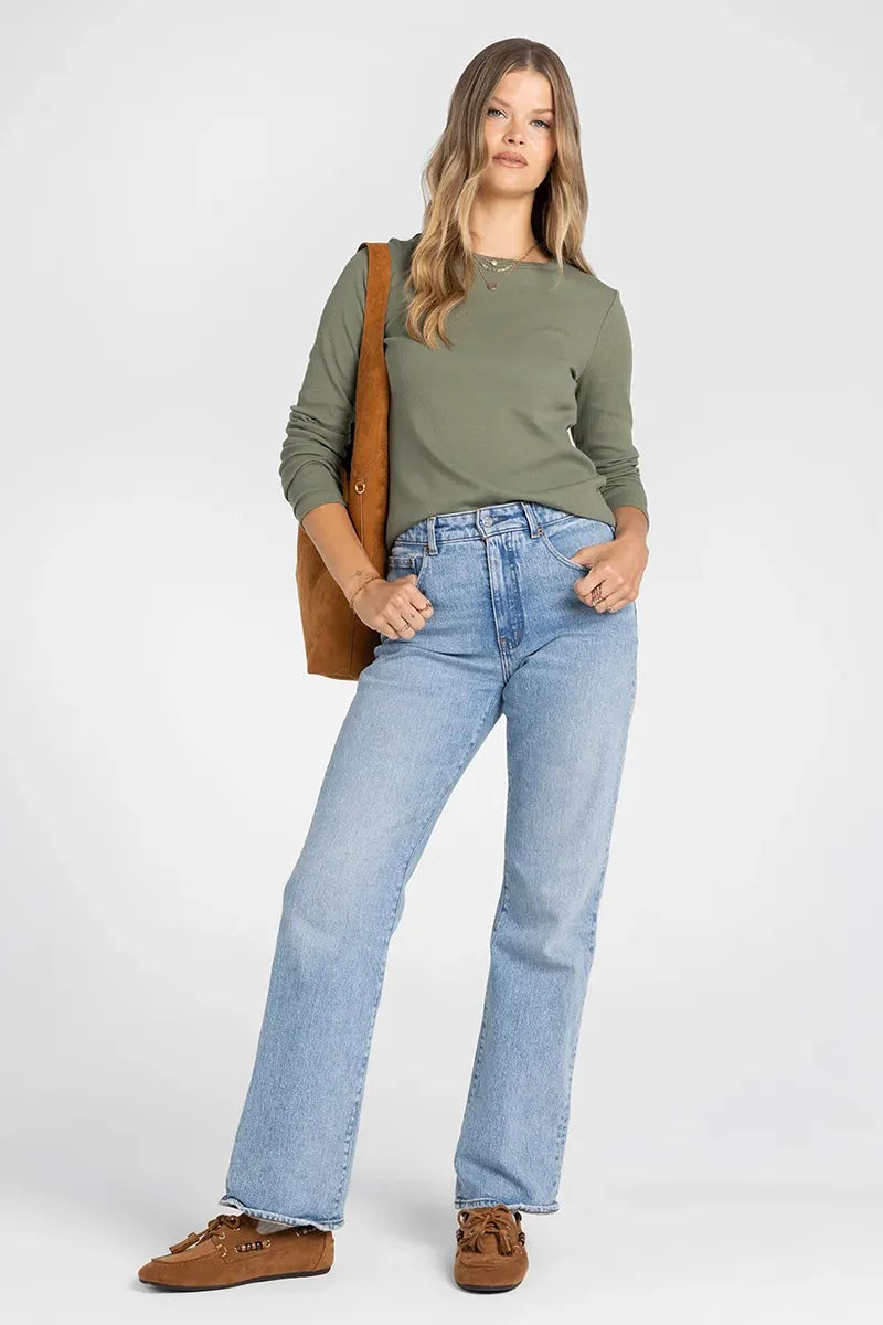 THREAD & SUPPLY JESS CREW NECKLINE RELAXED BASIC TOP