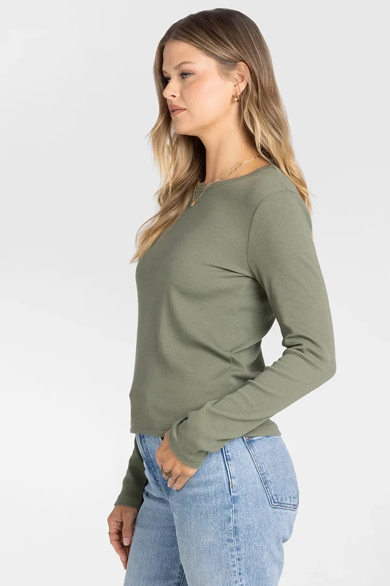 THREAD & SUPPLY JESS CREW NECKLINE RELAXED BASIC TOP