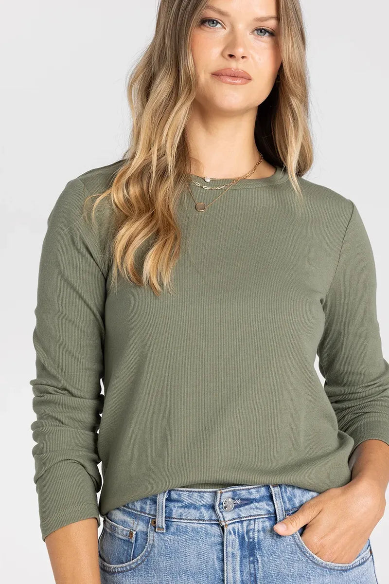 THREAD & SUPPLY JESS CREW NECKLINE RELAXED BASIC TOP
