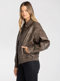 THREAD & SUPPLY SLOAN OVERSIZED VEGAN LEATHER JACKET