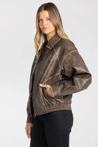 THREAD & SUPPLY SLOAN OVERSIZED VEGAN LEATHER JACKET